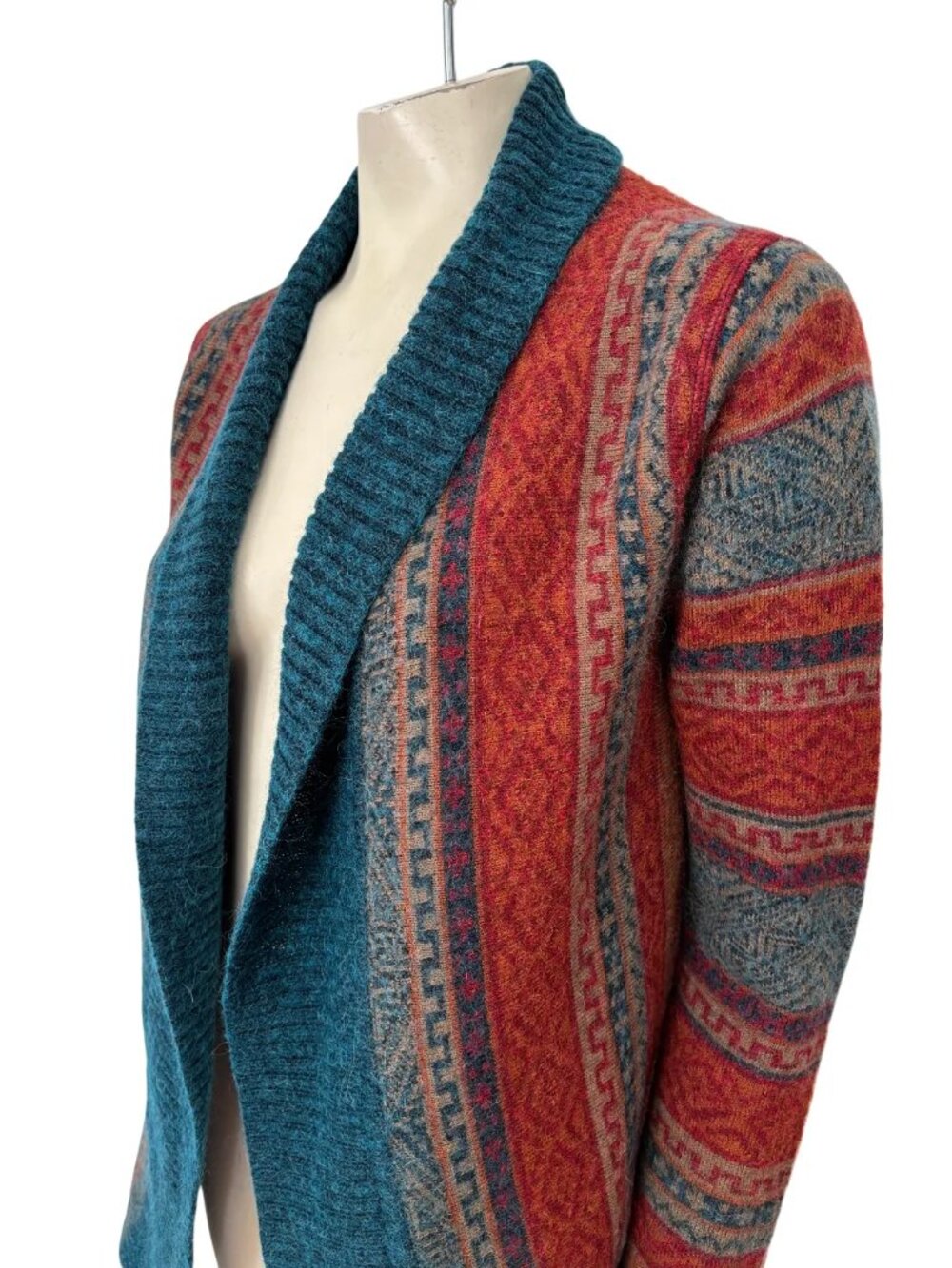 TEY-ART Alpaca Blend Open Front Cardigan Sweater  Western Southwestern  SZ L